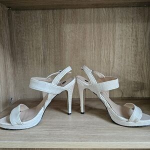 Elegant Cream High Heel Sandals